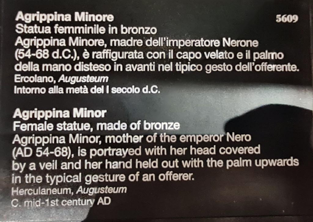 Herculaneum Augusteum. April 2023. Descriptive card. Photo courtesy of Giuseppe Ciaramella.