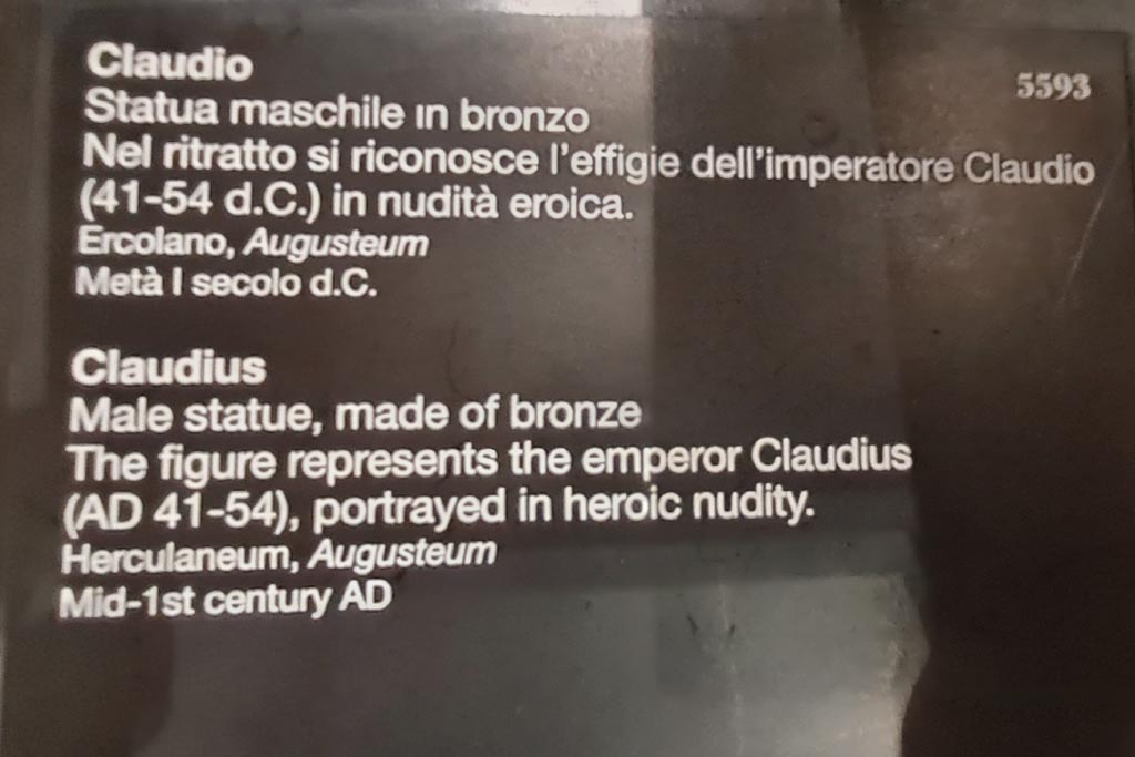 Herculaneum Augusteum. April 2023. Descriptive card. Photo courtesy of Giuseppe Ciaramella.