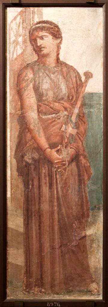 Herculaneum Augusteum. Found 31st December 1739, somewhere in a side portico. Medea contemplating the death of her children.
Now in Naples Archaeological Museum. Inventory number 8976.
See Pagano, M. and Prisciandaro, R., 2006. Studio sulle provenienze degli oggetti rinvenuti negli scavi borbonici del regno di Napoli. Naples: Nicola Longobardi. (P.182)
See Le Antichità di Ercolano esposte Tomo 1, Le Pitture Antiche di Ercolano 1, 1757, Tav 13, p. 69, no date, just Resina.
See Le Antichità di Ercolano esposte Tomo 1, Le Pitture Antiche di Ercolano 1, 1757, Tav 13, no date, just Resina.