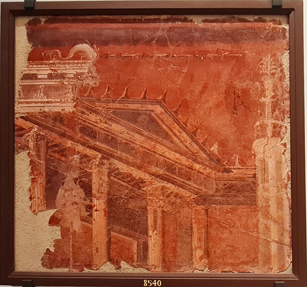 Herculaneum Augusteum. Architectural scene.
Now in Naples Archaeological Museum. Inventory number 8540.
