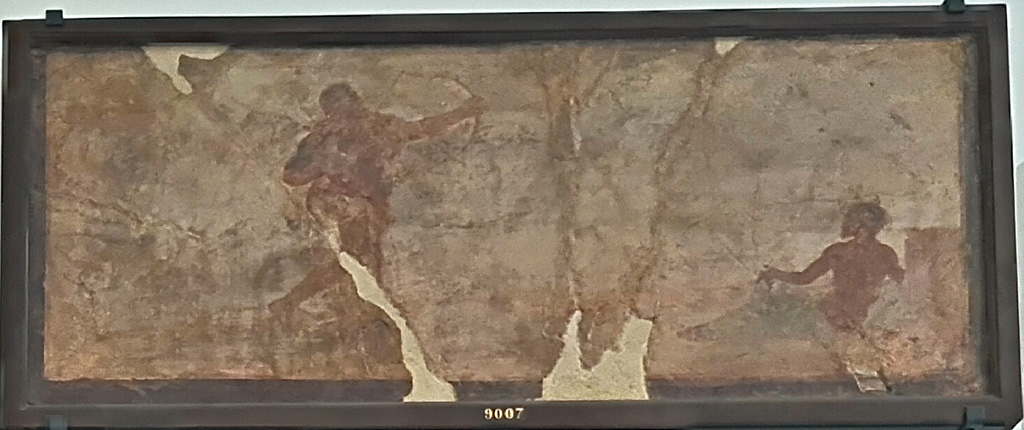 Herculaneum Augusteum. Hercules and the Stymphalian birds
Now in Naples Archaeological Museum. Inventory number 9007.