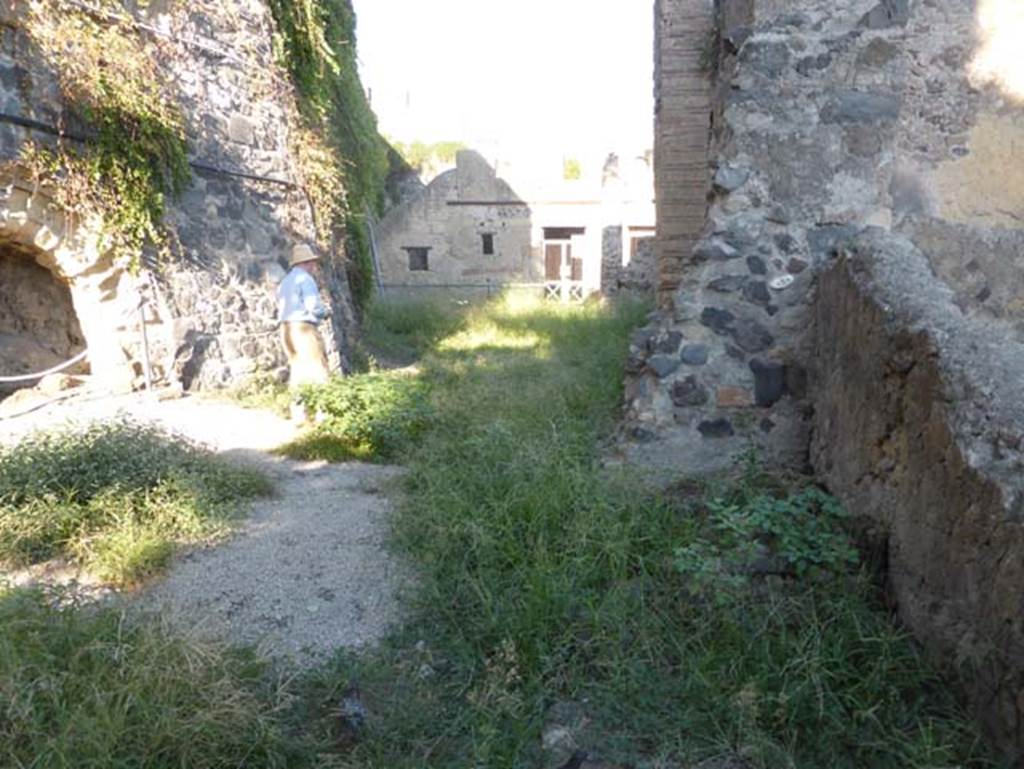 II.4 Herculaneum, September 2015. Looking north in site of room on south side of atrium of II.5. This room may be part of II.4 or II.5.
