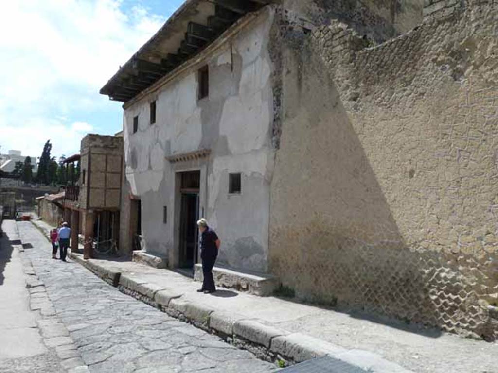 III.11. May 2010. Cardo IV Inferiore, looking south along the west side, towards doorway of III.11. 
