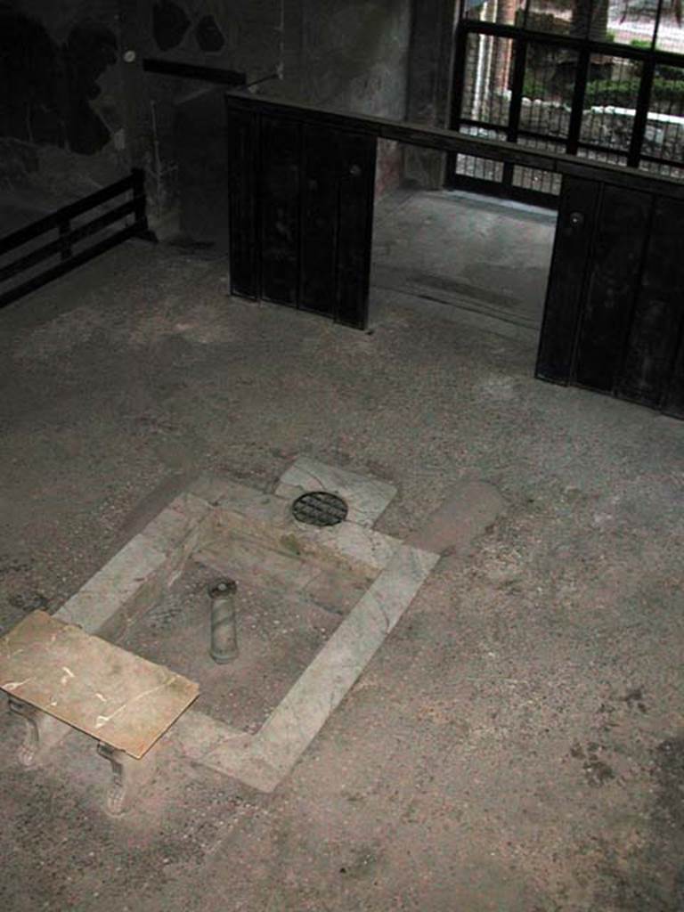 III.11 Herculaneum. September 2003. Looking down onto impluvium in atrium. Photo courtesy of Nicolas Monteix. 
