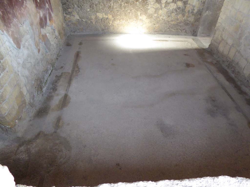 III.19/18/1 Herculaneum, October 2014. 
Room 4, looking north across flooring of tepidarium, with arched doorway to apodyterium 3, on right. Photo courtesy of Michael Binns.
