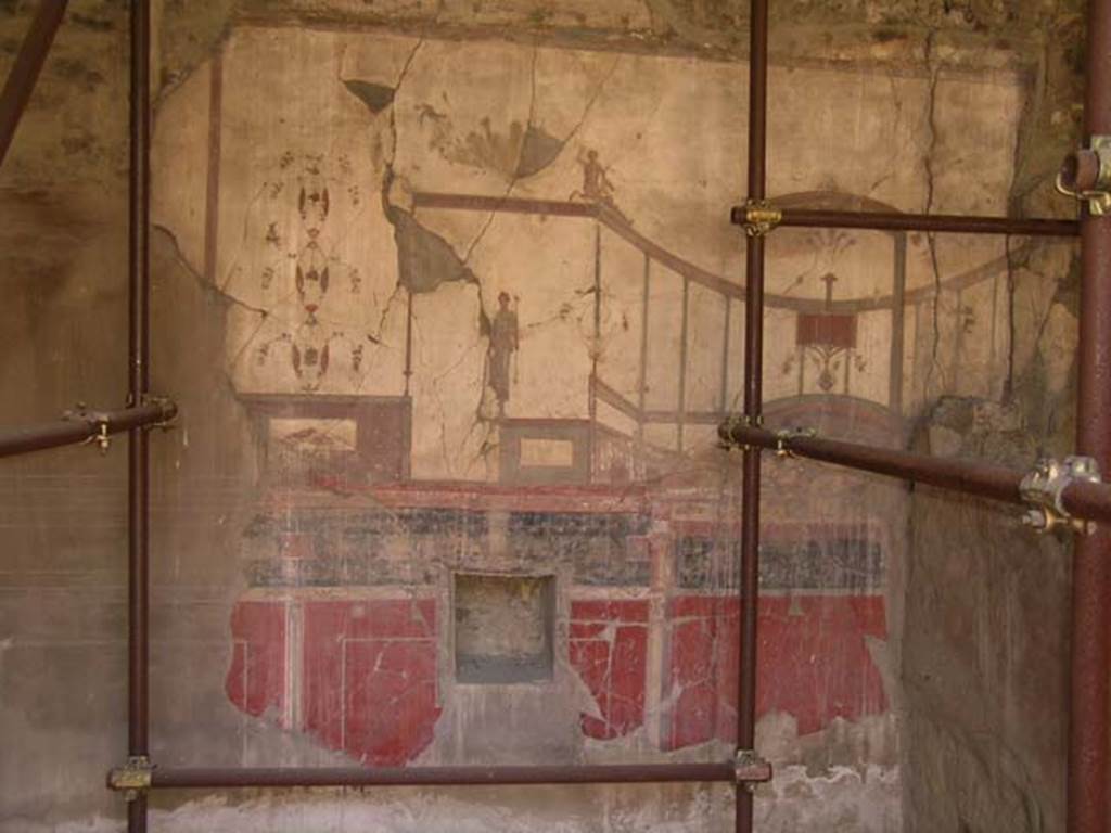 IV.15/16, Herculaneum, May 2005. Looking towards west wall of room 9. Photo courtesy of Nicolas Monteix.

