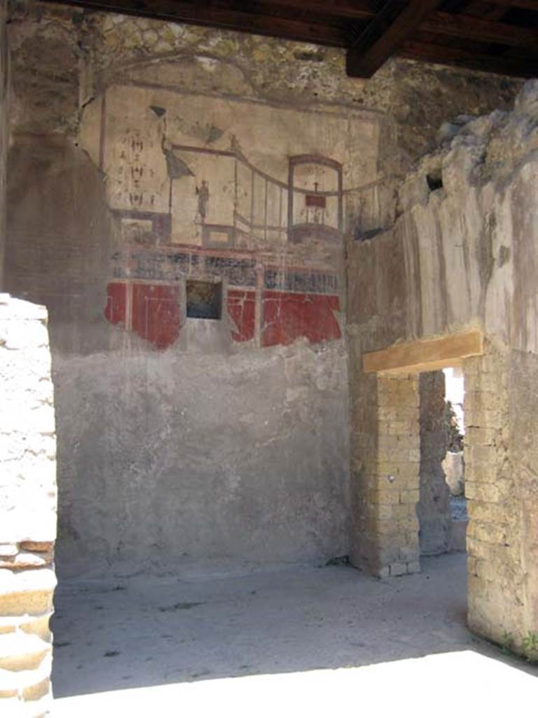 IV.15/16, Herculaneum, June 2011. Looking towards west wall and north-west corner. Photo courtesy of Sera Baker.

