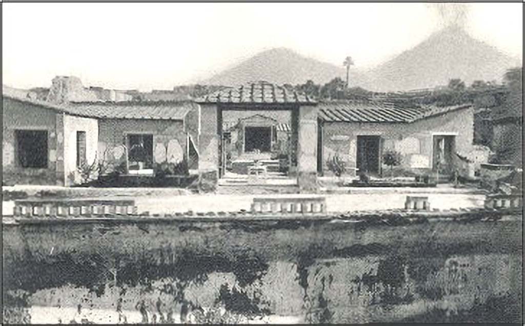IV.21 Herculaneum.  Undated postcard, entitled Nuovi scavi, Casa del Cervi.
Looking north towards terrace and garden area. Photo courtesy of Peter Woods.   
