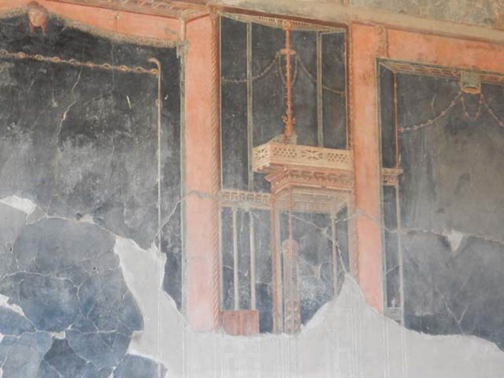 IV.21, Herculaneum. May 2018. Room 5, west wall of triclinium. Photo courtesy of Buzz Ferebee. 

