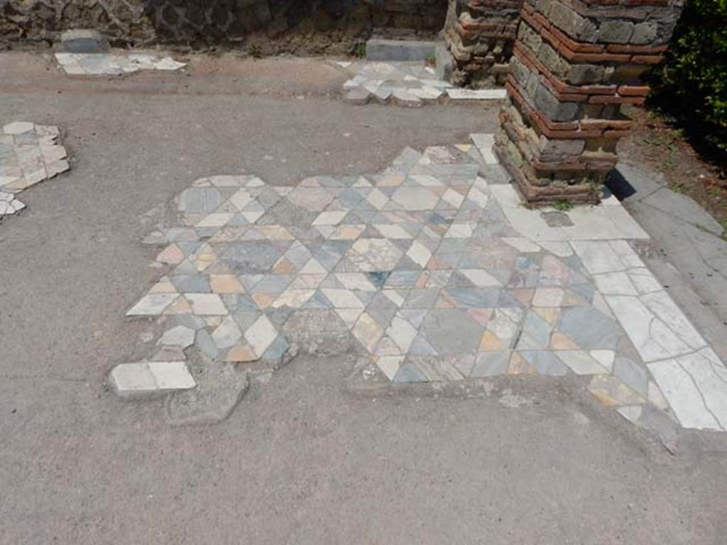 IV.21, Herculaneum. May 2018. Room 15, remains of opus sectile flooring. Photo courtesy of Buzz Ferebee. 

