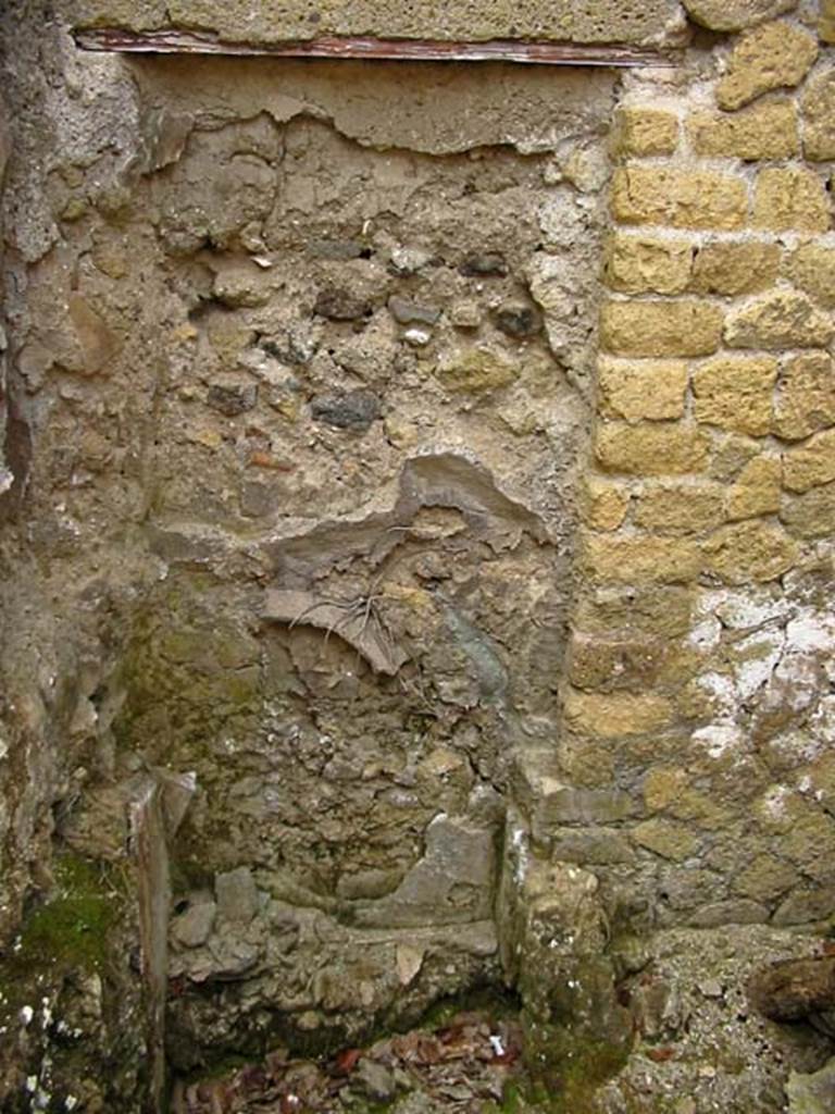 V.4, Herculaneum, May 2003. Room a, detail from south wall of the latrine.
Photo courtesy of Nicolas Monteix.



