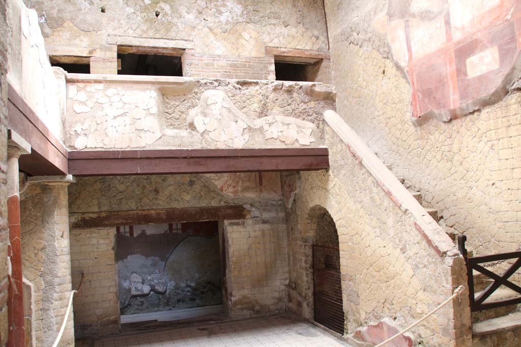 V.8 Herculaneum, April 2014. Area 4, looking north towards stairs and upper floor. 
Photo courtesy of Klaus Heese.
