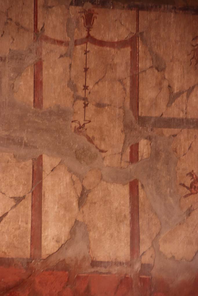 V.15 Herculaneum, October 2020. 
Detail of painted panel from upper south wall of atrium, next to previous panel towards south-west corner. Photo courtesy of Klaus Heese.

