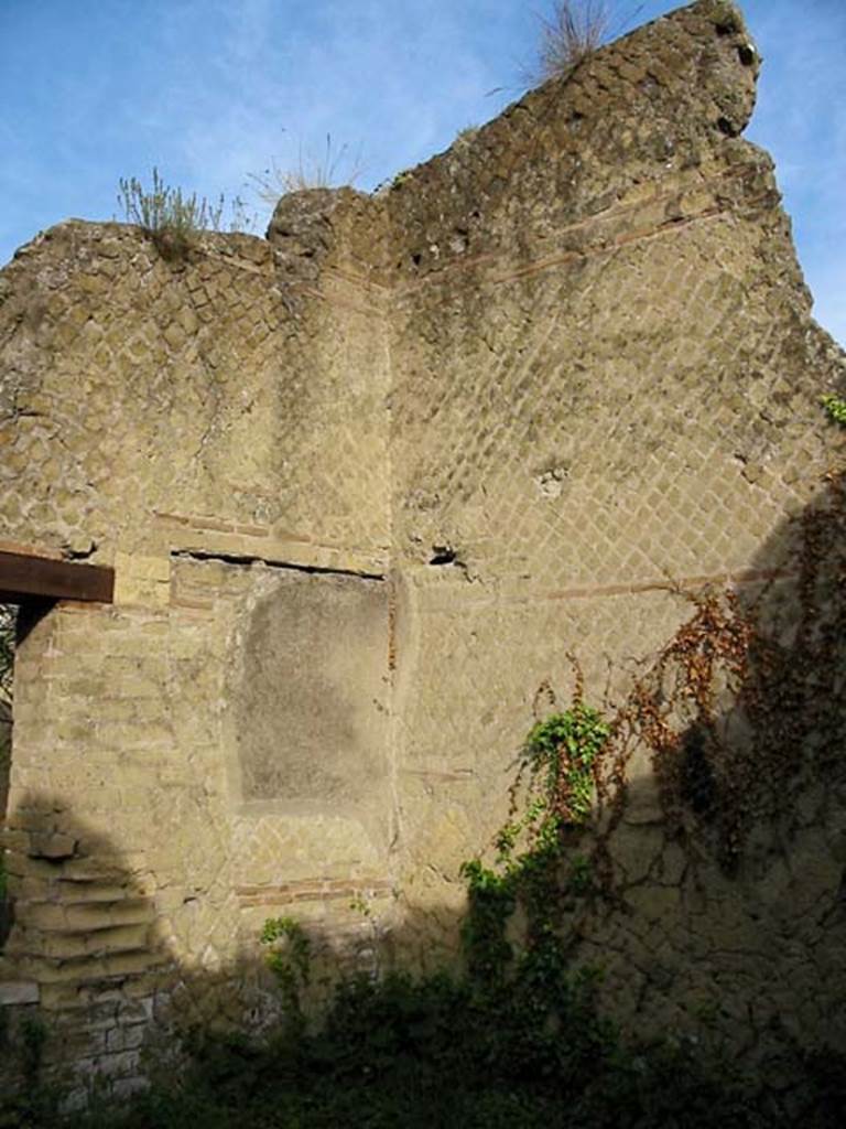 V.15, Herculaneum, May 2003. Looking towards north-east corner of large oecus on south side of peristyle.
Photo courtesy of Nicolas Monteix.

