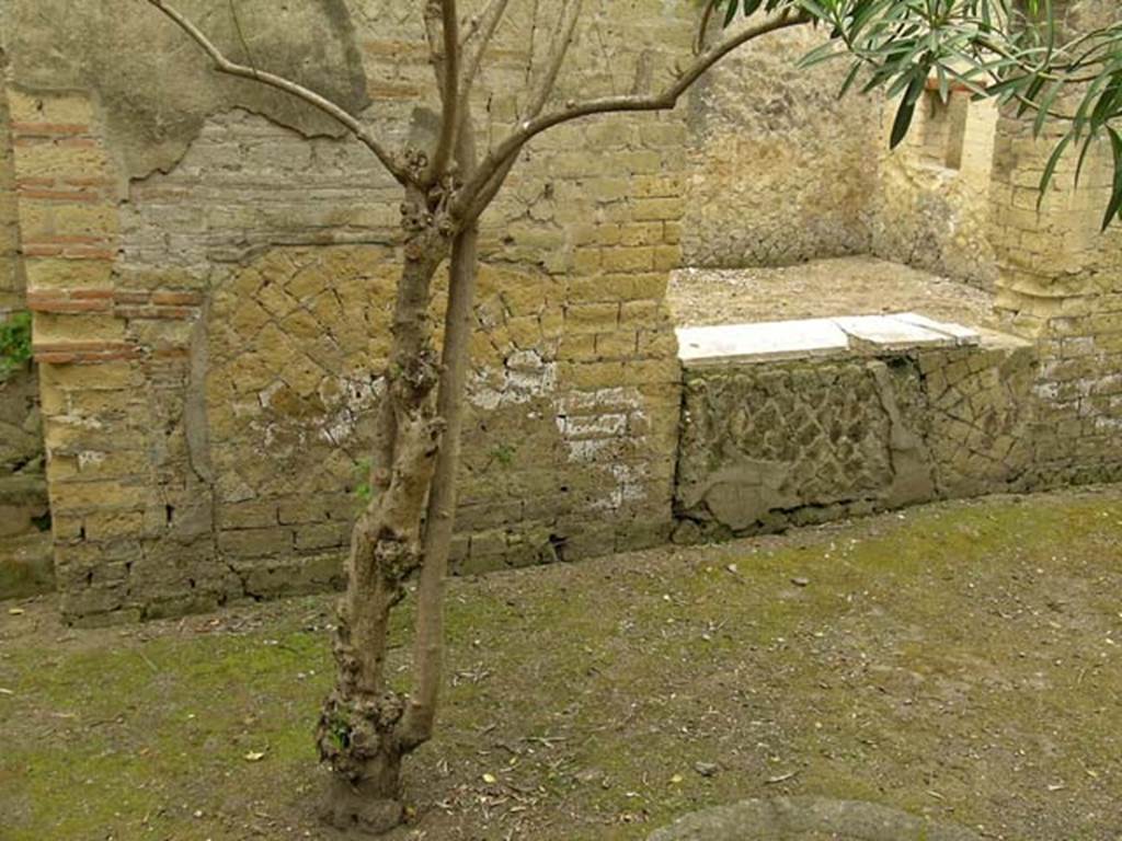 V.15, Herculaneum. May 2005. South wall of garden area/peristyle, looking towards window into large oecus on south side.
Photo courtesy of Nicolas Monteix.
