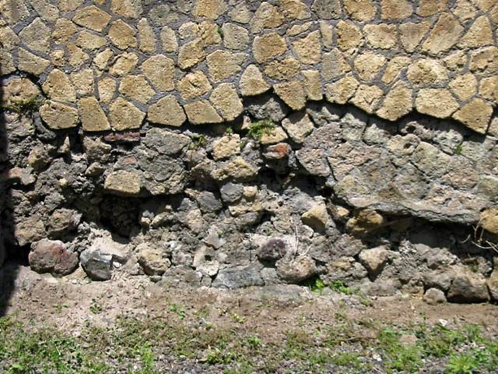 V.25, Herculaneum. May 2003. Detail of west wall of shop. Photo courtesy of Nicolas Monteix.