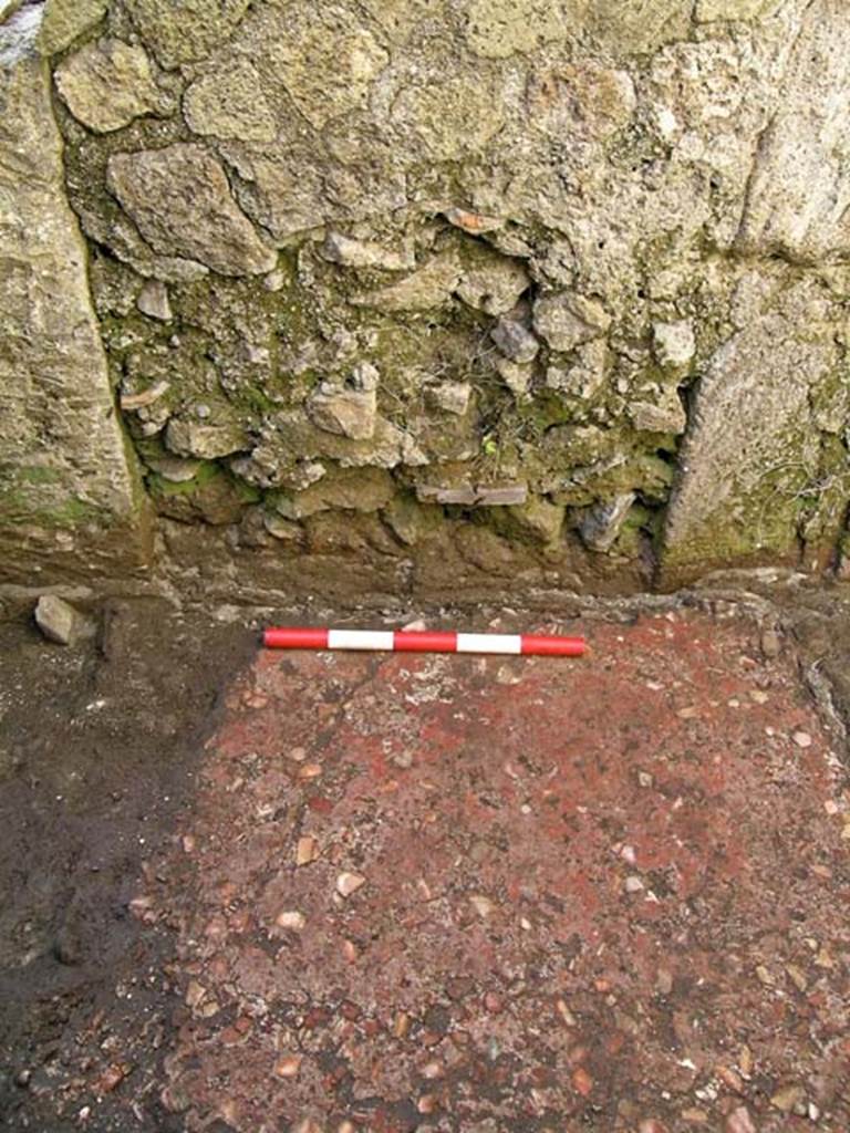 VI.25, Herculaneum. May 2004. Rear room, flooring near blocked doorway in west wall. 
Photo courtesy of Nicolas Monteix.
