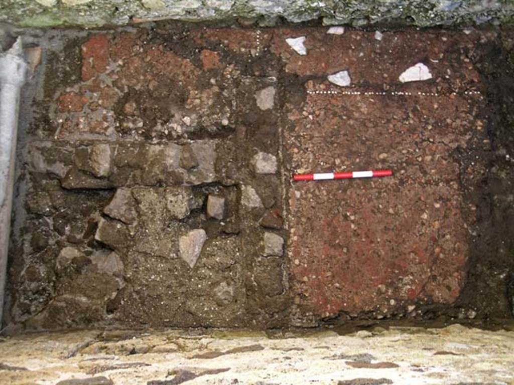 VI.25, Herculaneum. May 2004. Rear room, looking east across north end of flooring.  
Photo courtesy of Nicolas Monteix.
