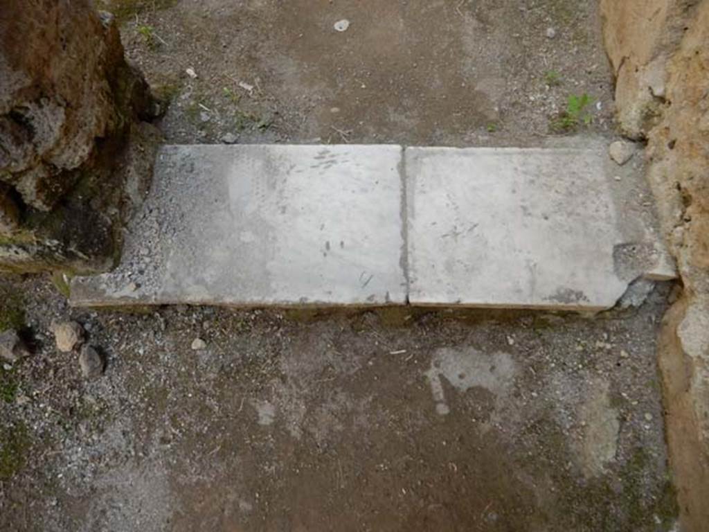 VI.29, Herculaneum. May 2018. Doorway threshold to room 13, from room 12. 
Photo courtesy of Buzz Ferebee.

