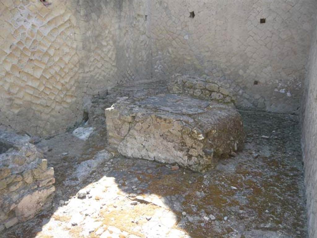 VI.30 Herculaneum, August 2013. Looking towards structure in centre of area and east wall. 
Photo courtesy of Buzz Ferebee.
