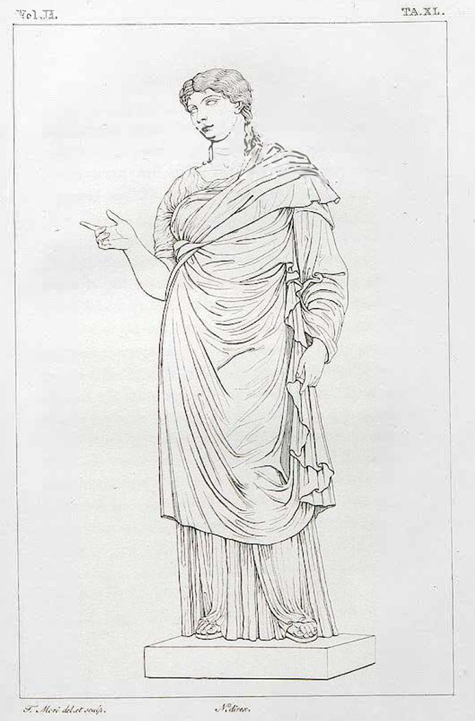 VII.16 Herculaneum. Found in 1739. One of four sisters of M, Nonius Balbus.
See Real Museo Borbonico II, 1825, Tav. XL.