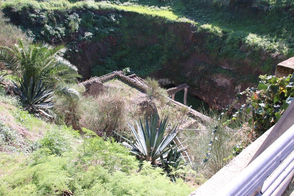 Ins. Orientalis II.4/19, Herculaneum, October 2022. Looking south-east from roadway above. Photo courtesy of Klaus Heese.