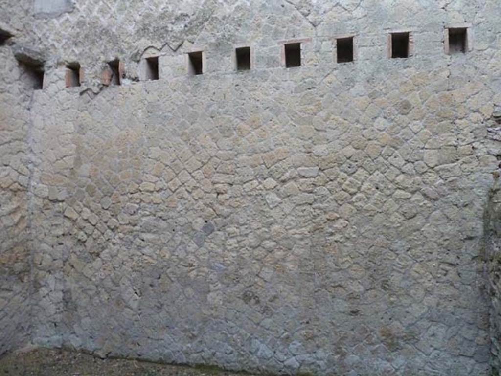 Ins. Orientalis II.5, Herculaneum. September 2015. Rear east wall of centre room.