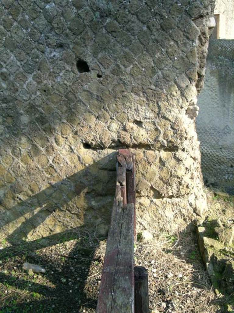 Ins Or II, 11, Herculaneum. December 2004. Detail of north wall at east end. 
Photo courtesy of Nicolas Monteix.
