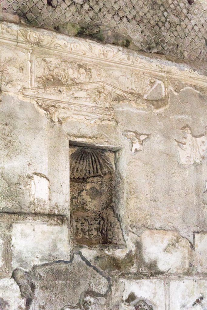Herculaneum Suburban Baths. October 2023. Niche in west wall. Photo courtesy of Johannes Eber. 
