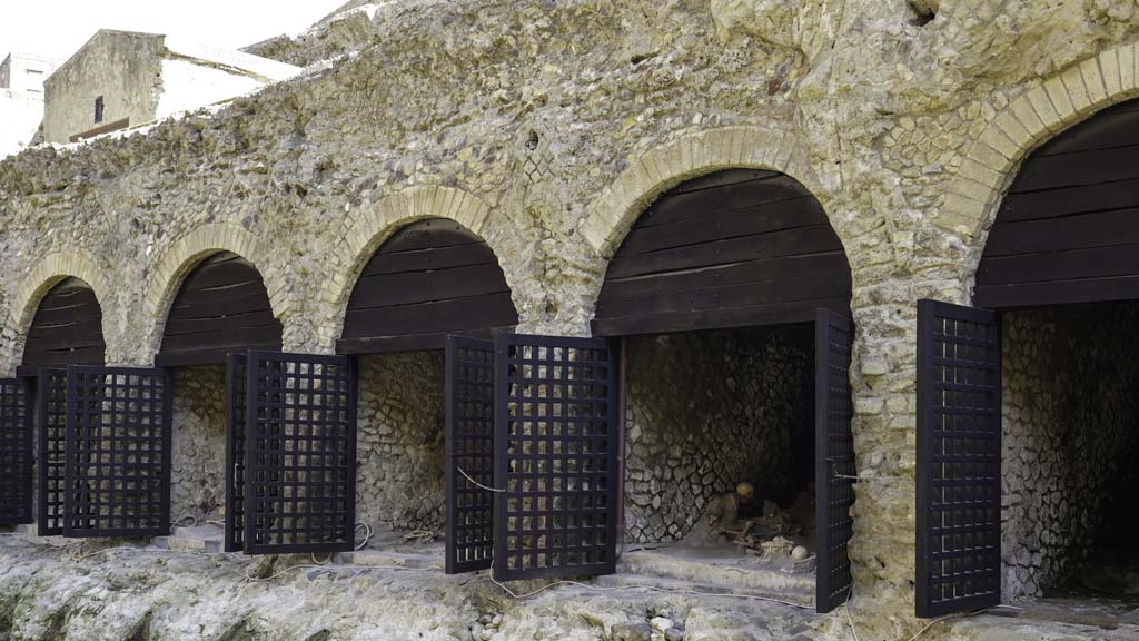 Herculaneum August 2021.
Looking towards “boatsheds” on west side of steps, and below the Sacred Area. Photo courtesy of Robert Hanson.
