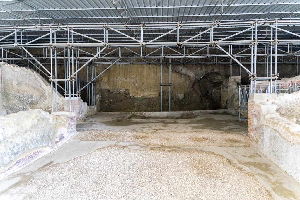 Herculaneum Villa dei Papiri. October 2023. Room (b), looking north towards atrium (c). Photo courtesy of Johannes Eber. 