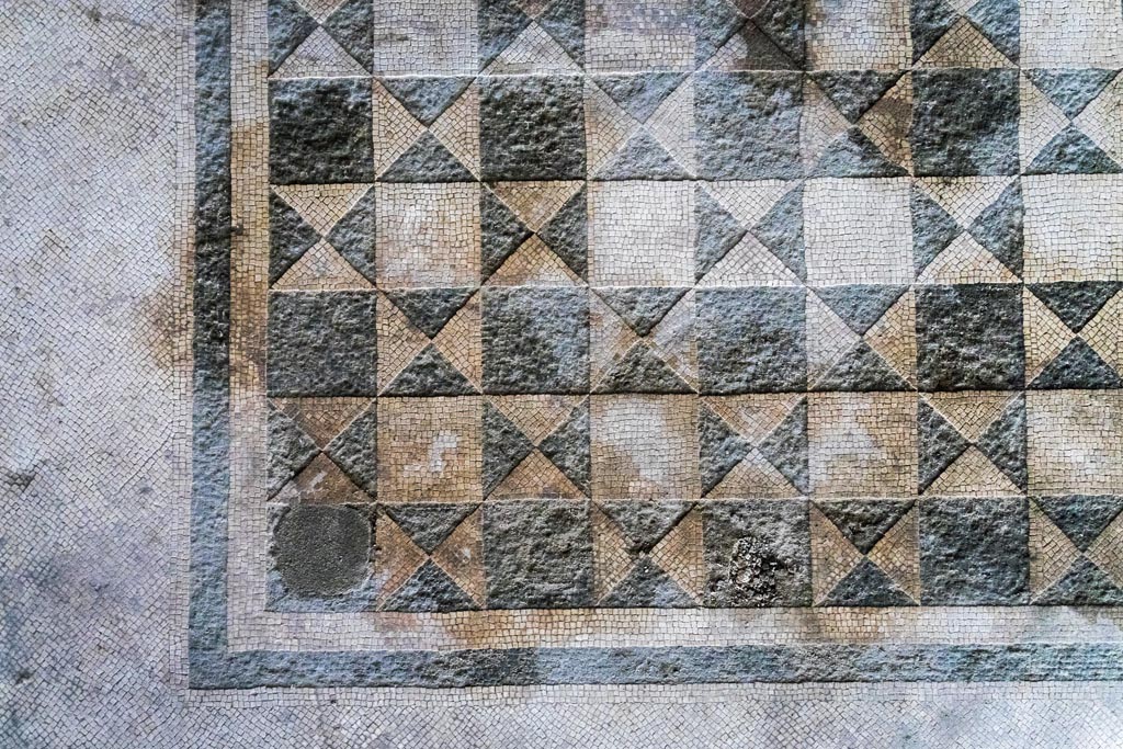 Herculaneum Villa dei Papiri. October 2023. Room (r), detail of mosaic flooring. Photo courtesy of Johannes Eber.
