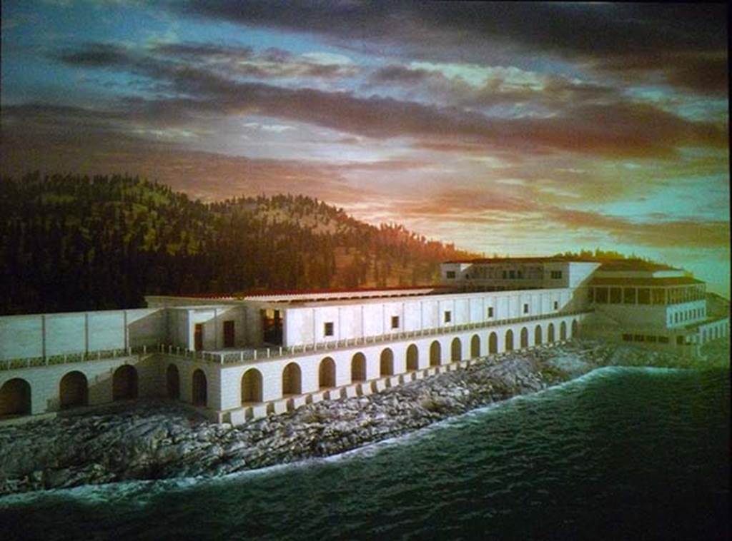 Villa dei Papyri, Herculaneum. September 2008. Reconstructed view towards the Villa, from the west.
Museo Archeologico Virtuale, Ercolano. Photo courtesy of Michael Binns.


