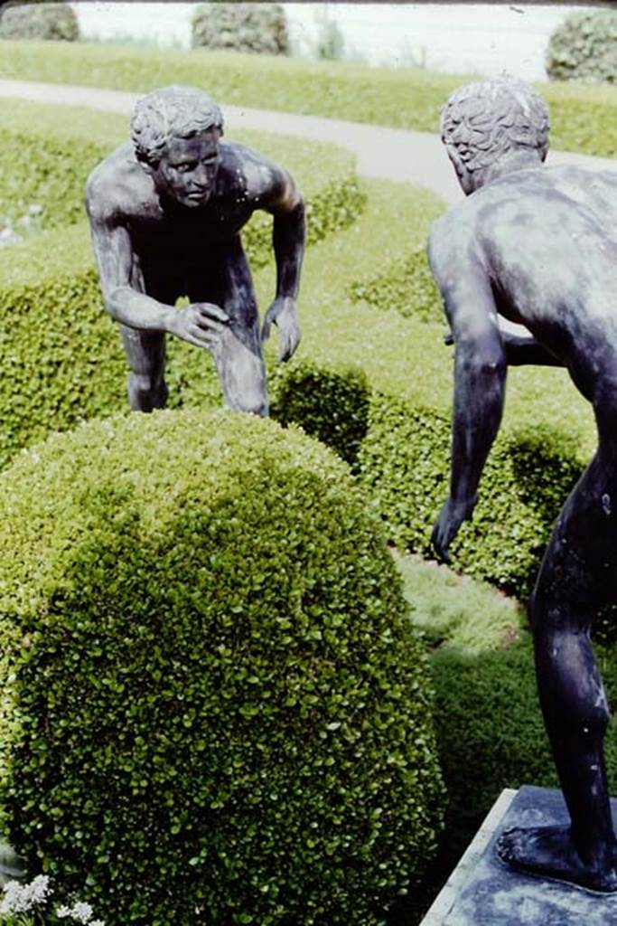 Getty Villa, Malibu, Spring 1982. Reproduction bronze statues. Photo by Stanley A. Jashemski.   
Source: The Wilhelmina and Stanley A. Jashemski archive in the University of Maryland Library, Special Collections (See collection page) and made available under the Creative Commons Attribution-Non Commercial License v.4. See Licence and use details.
J80f0421
