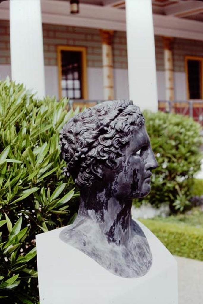 Getty Villa, Malibu, Spring 1982. Reproduction herm in garden area. Photo by Stanley A. Jashemski.   
Source: The Wilhelmina and Stanley A. Jashemski archive in the University of Maryland Library, Special Collections (See collection page) and made available under the Creative Commons Attribution-Non Commercial License v.4. See Licence and use details.
J80f0435
